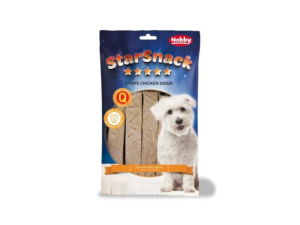Nobby StarSnack Strips pamlsek plátky kuřecí 20ks / 200g Rychlé Dodání