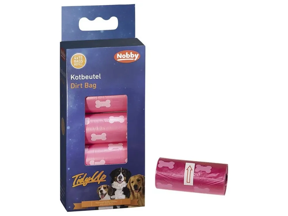 Cenově Výhodný Nobby TidyUp sáčky na exkrementy růžové 4 role