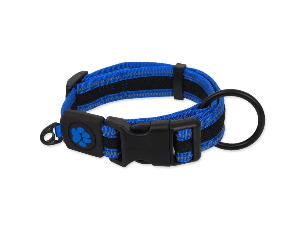 Výprodej Obojek Active Dog Fluffy M modrý 2,5x33-48cm