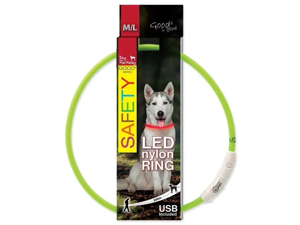 Obojek Dog Fantasy LED nylon zelený 65cm Koupit Online