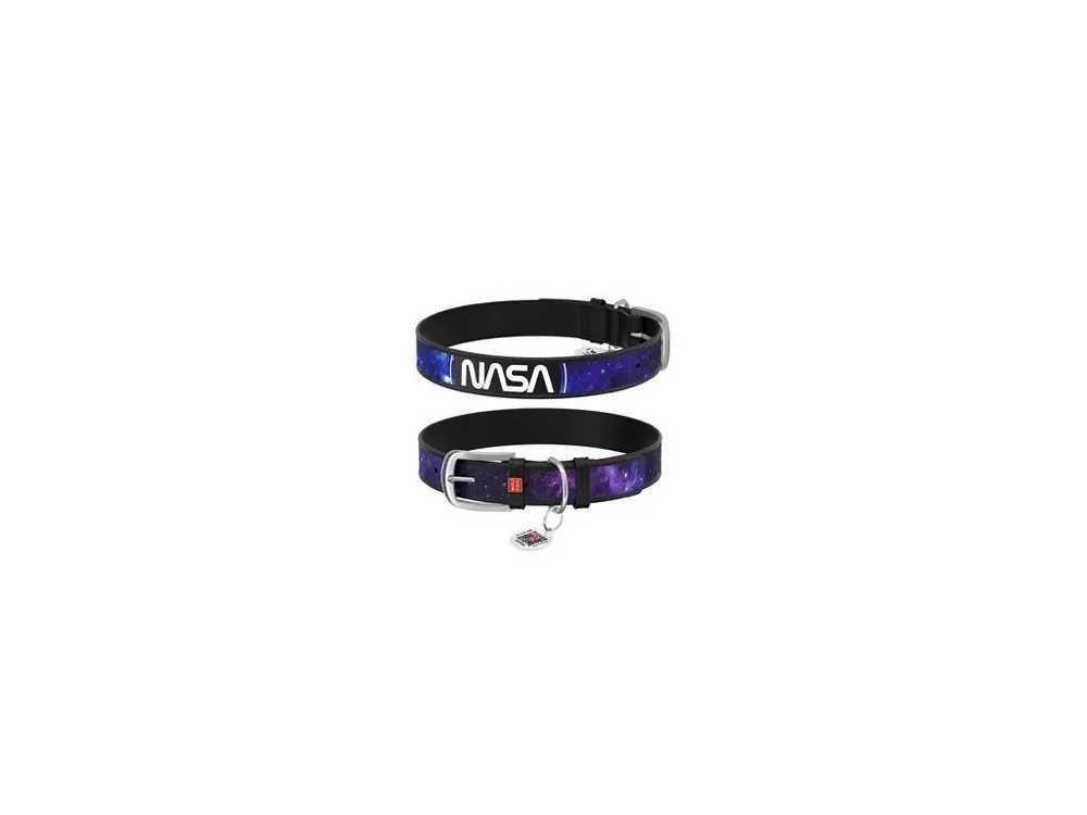 Obojek kožený NASA21 černý (38-49cm/2,5cm) Finální Výprodej