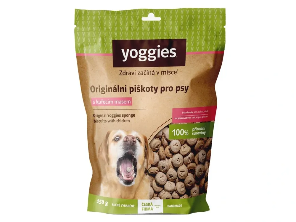Tovární Cena Pamlsek pro psy Yoggies originální piškoty s kuřecím masem 150g