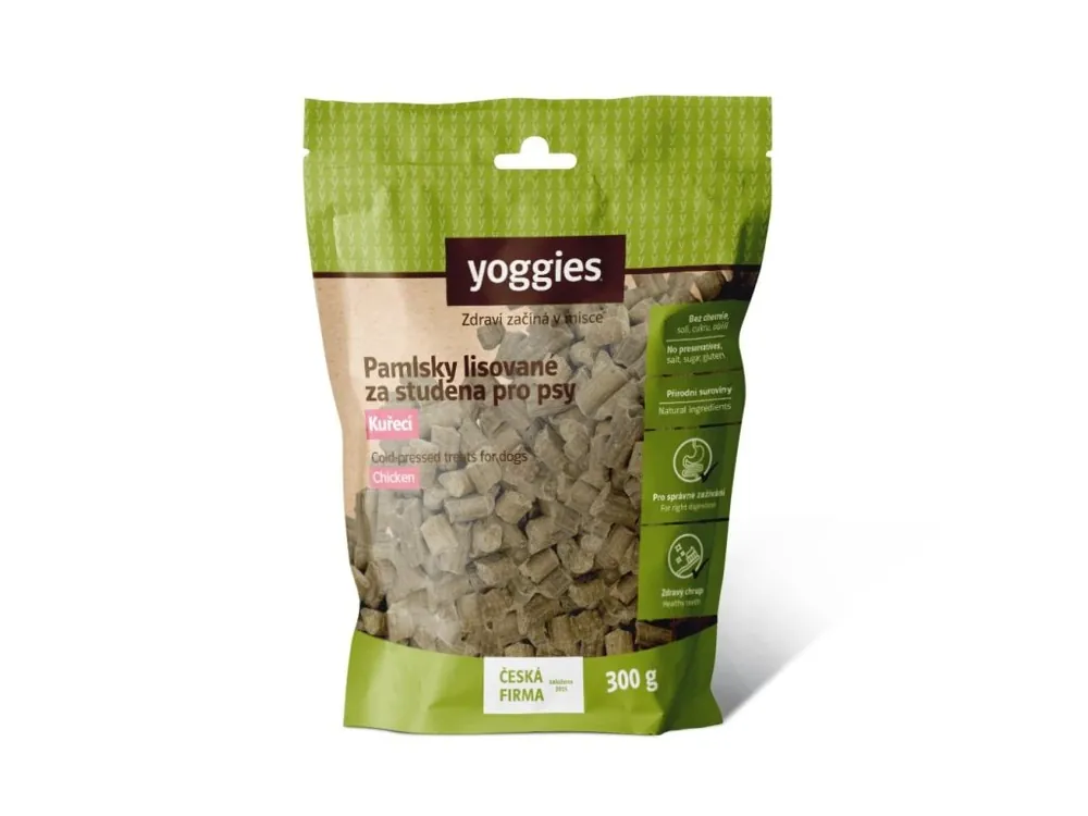 Pamlsek pro psy Yoggies za studena lisované maso – Kuřecí 300g Jen Po Omezenou Doba