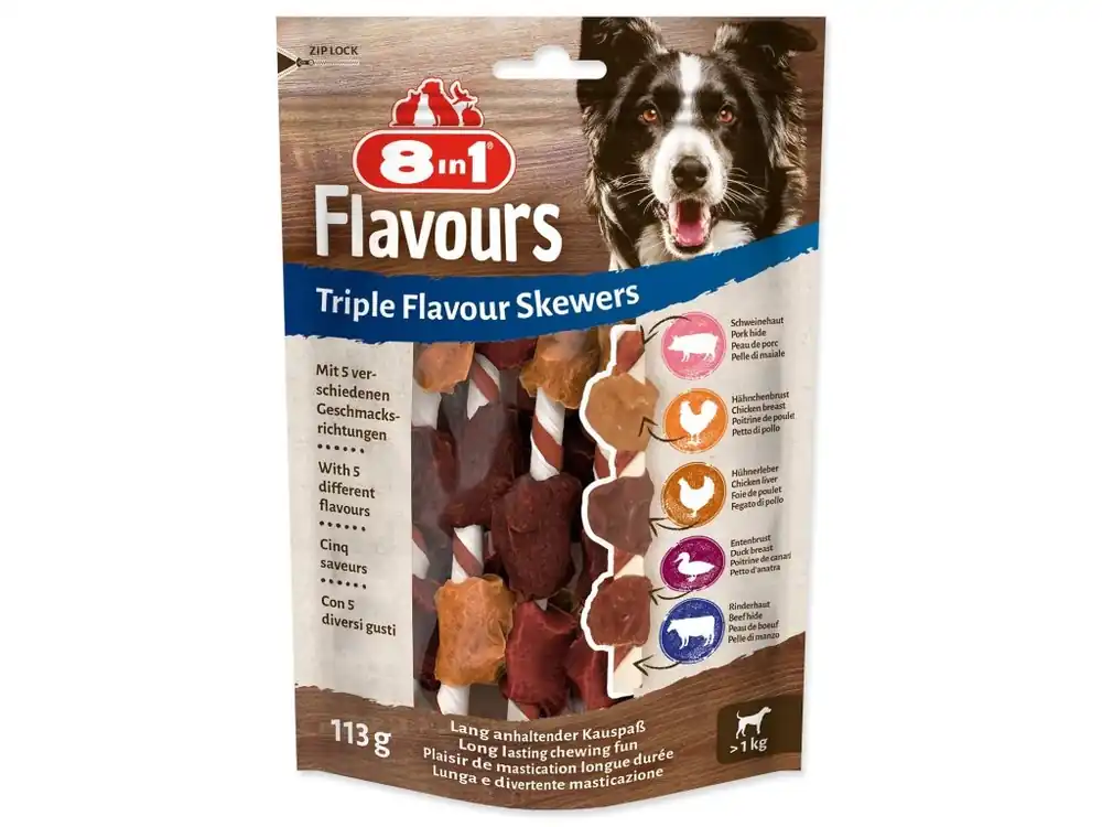 Jen Po Omezenou Doba Pochoutka 8in1 Triple Flavour špíz žvýkací 6ks