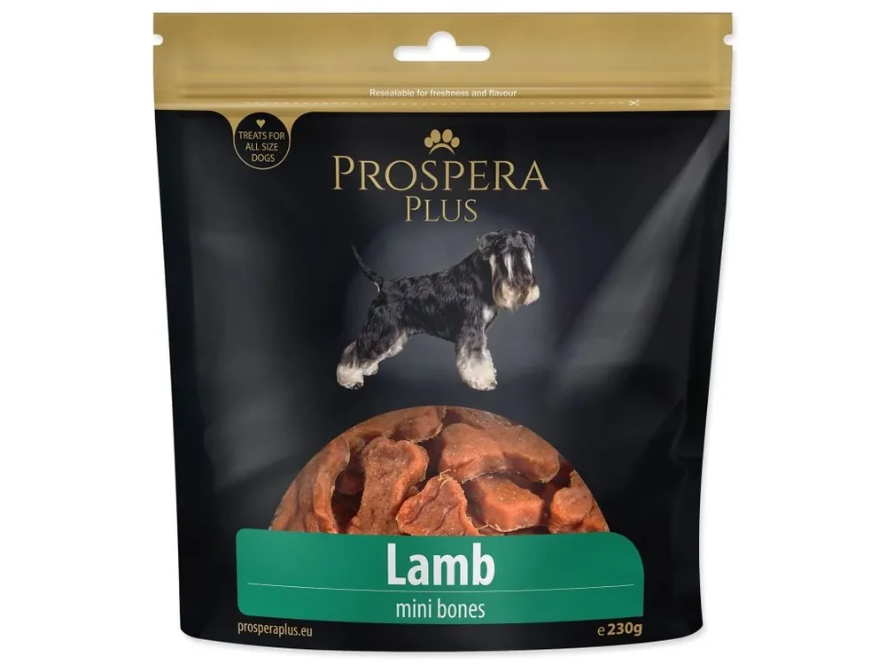 Pochoutka Prospera Plus jehněčí mini kosti 230g Levný