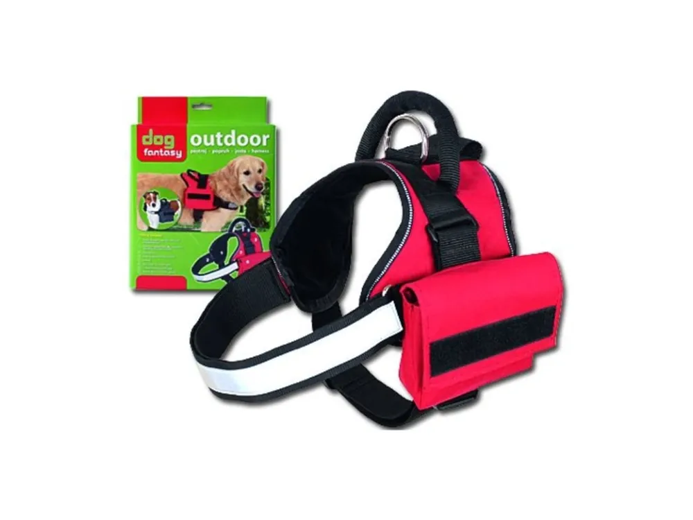 Cenový Hit Postroj pro psa DF Outdoor - červený