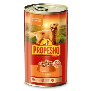 PROPESKO Dog hovězí a kuřecí v omáčce, kousky 1240 g Oblíbený