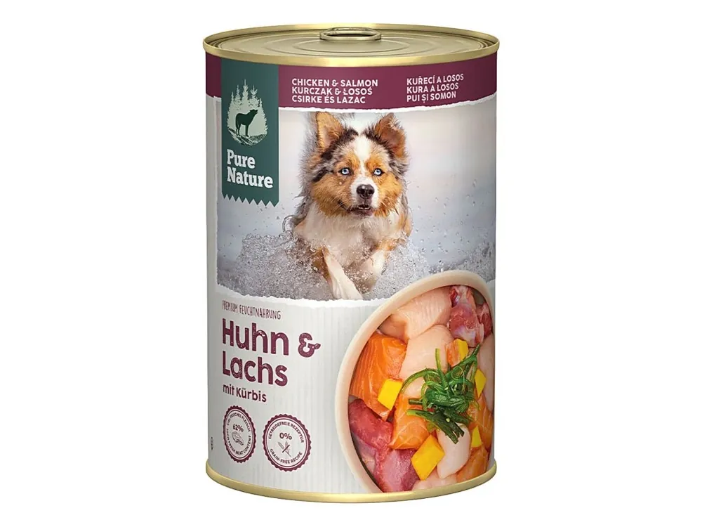 Cenový Hit Pure Nature Dog Adult konzerva Kuře a Losos 400g