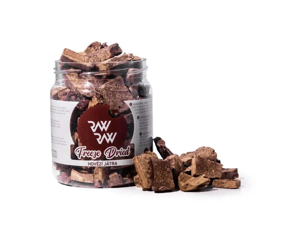 Akce RAW RAW mrazem sušená Hovězí játra 90g