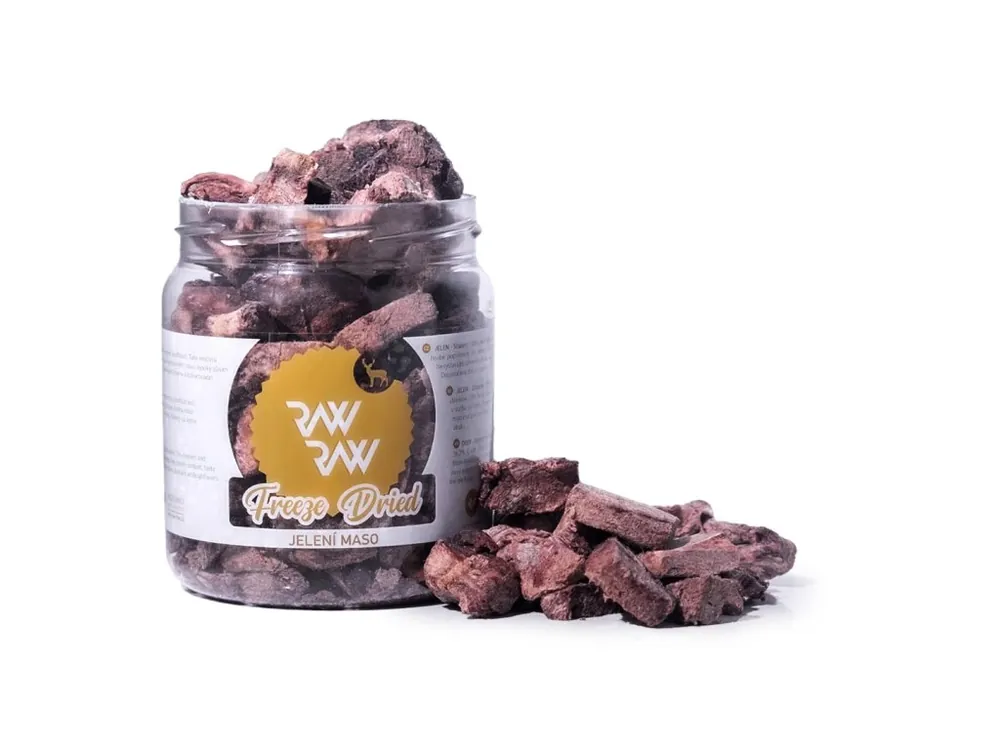 RAW RAW mrazem sušené Jelení maso 80g Ověřený