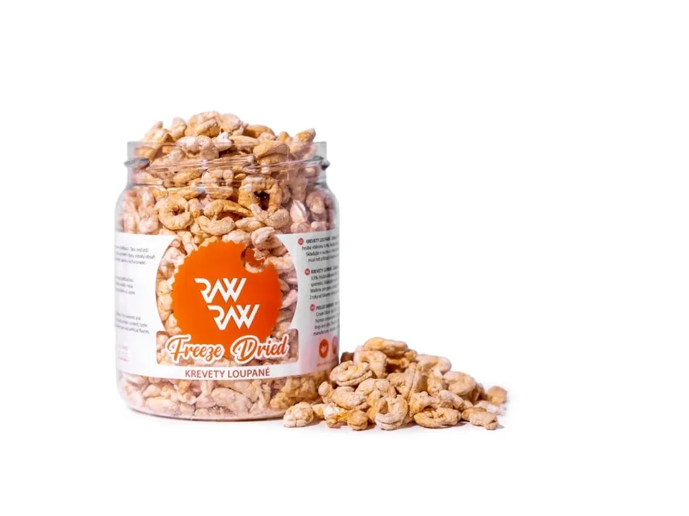 RAW RAW mrazem sušené Krevety loupané 60g Výprodej