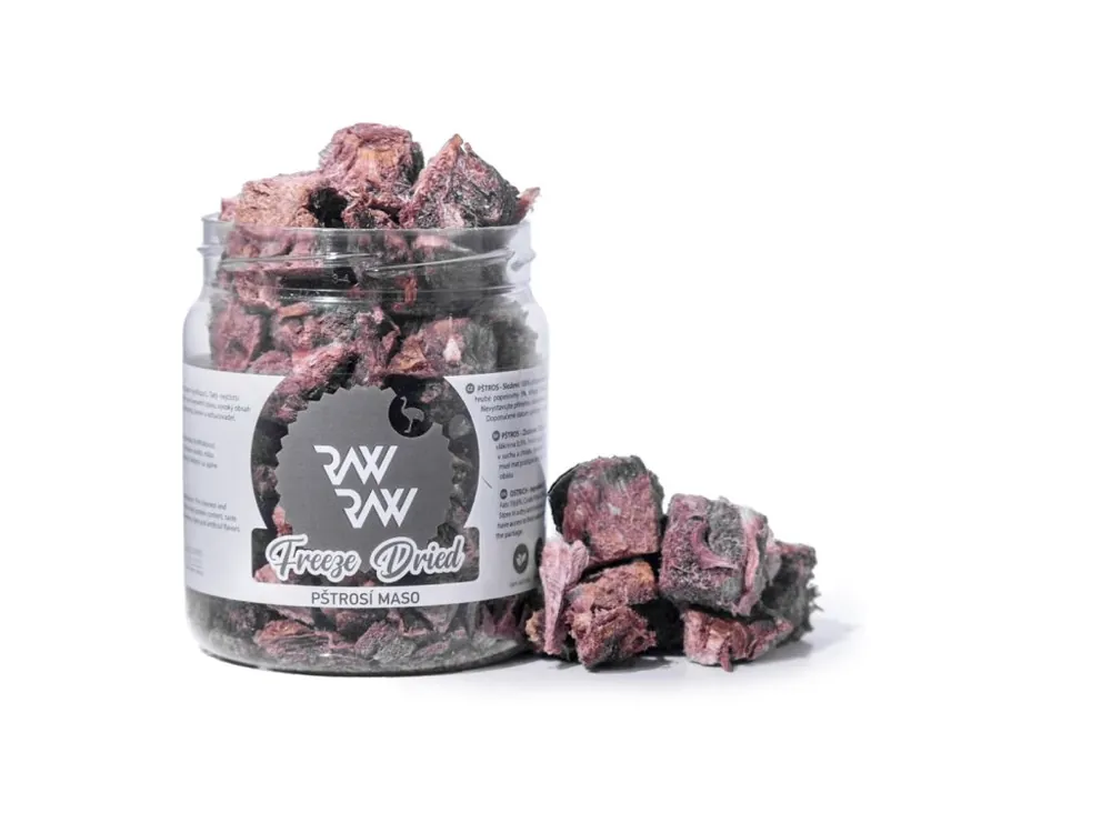 Omezená Nabídka RAW RAW mrazem sušené Pštrosí maso 90g