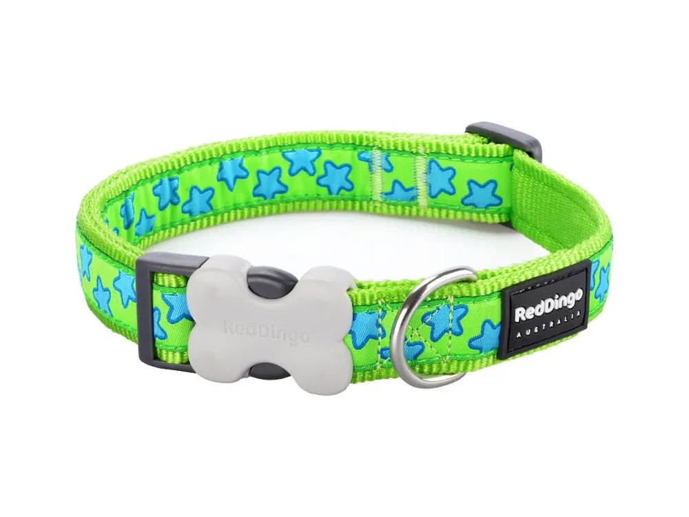 Red Dingo obojek – Stars Turquoise – 25 mm x 41-63 cm Must-Have