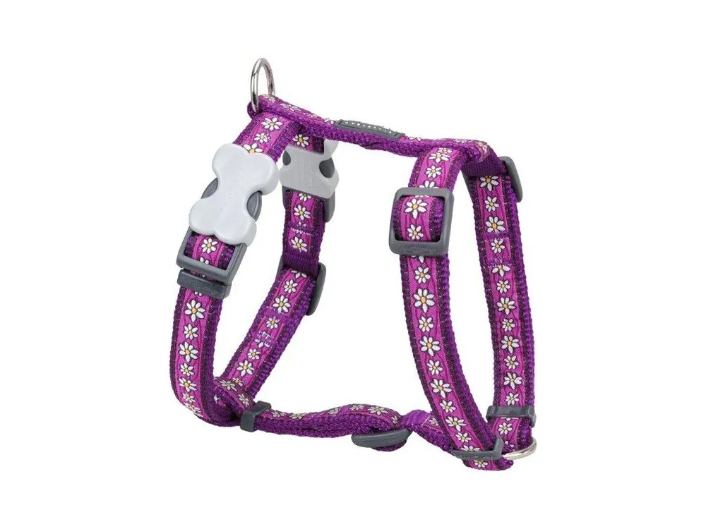 Akce Red Dingo postroj – Daisy Chain Purple – 12 mm x 30-44 cm
