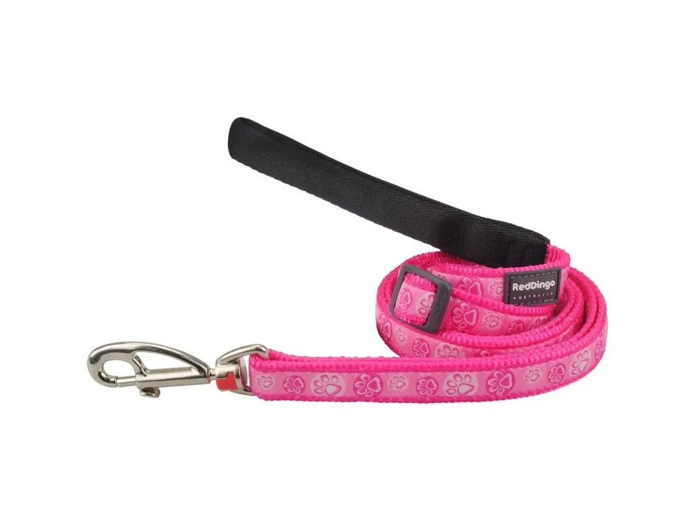 Red Dingo vodítko – Paw Impressions Hot Pink – 12 mm x 1,8 m Autentický