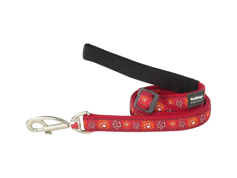 Red Dingo vodítko – Paw Impressions Red – 12 mm x 1,8 m Omezená Nabídka