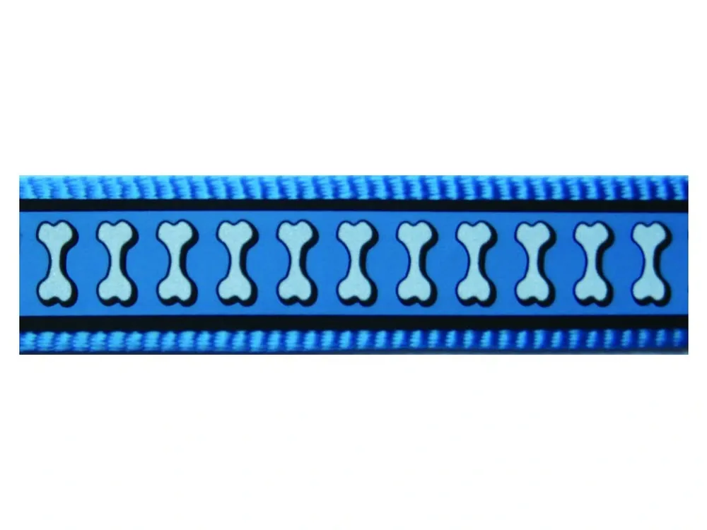 Nízká Cena Red Dingo vodítko přepínací reflexní – Bones Turquoise – 20 mm x 2 m