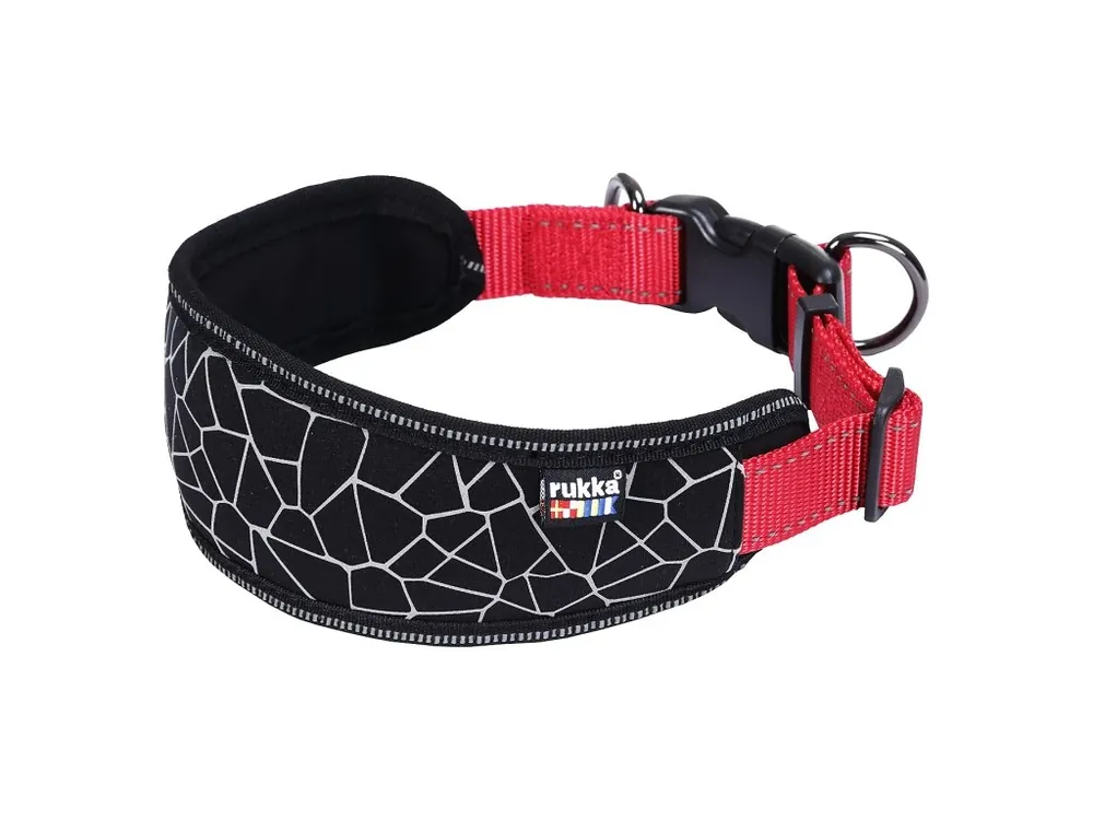 Rukka Cube Soft obojek extra měkký červený/černý M (40-48cm/2,5cm) Super Cena
