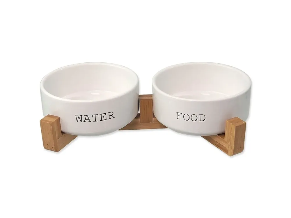 Set Dog Fantasy misky keramické se stojanem bílé 2x 16x6,5cm, 850ml Finální Výprodej