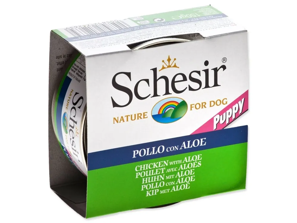 Nová Kolekce Schesir Dog konz. Puppy kuře/aloe 150g