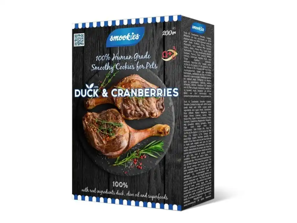 Poslední Šance SMOOKIES Premium DUCK - kachní sušenky 100% human grade, 200g