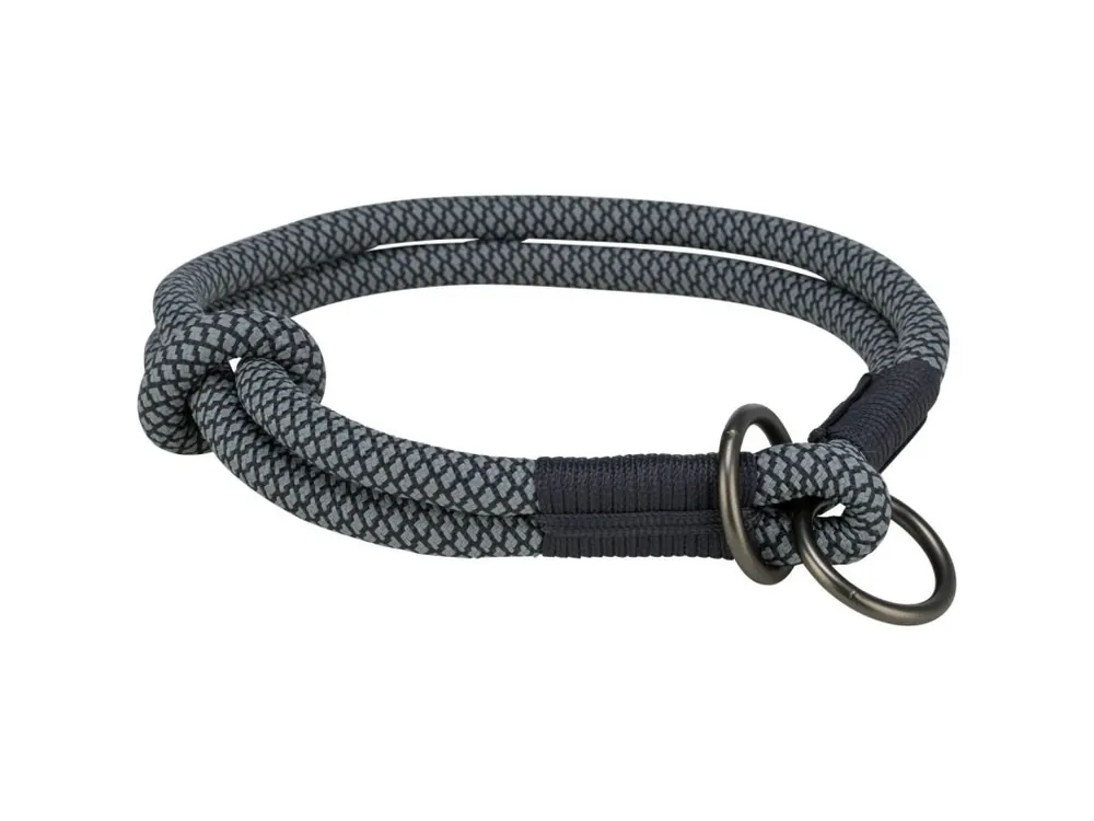 Soft Rope kulatý polostahovací obojek, černá/šedá Přímo Od Výrobce