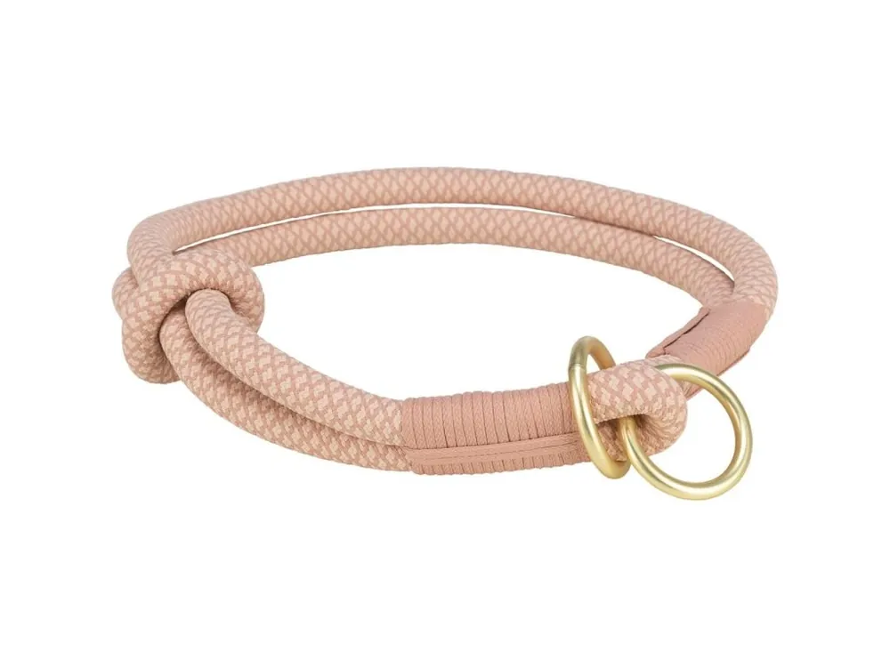 Zlevněný Soft Rope kulatý polostahovací obojek, růžová/světlerůžová