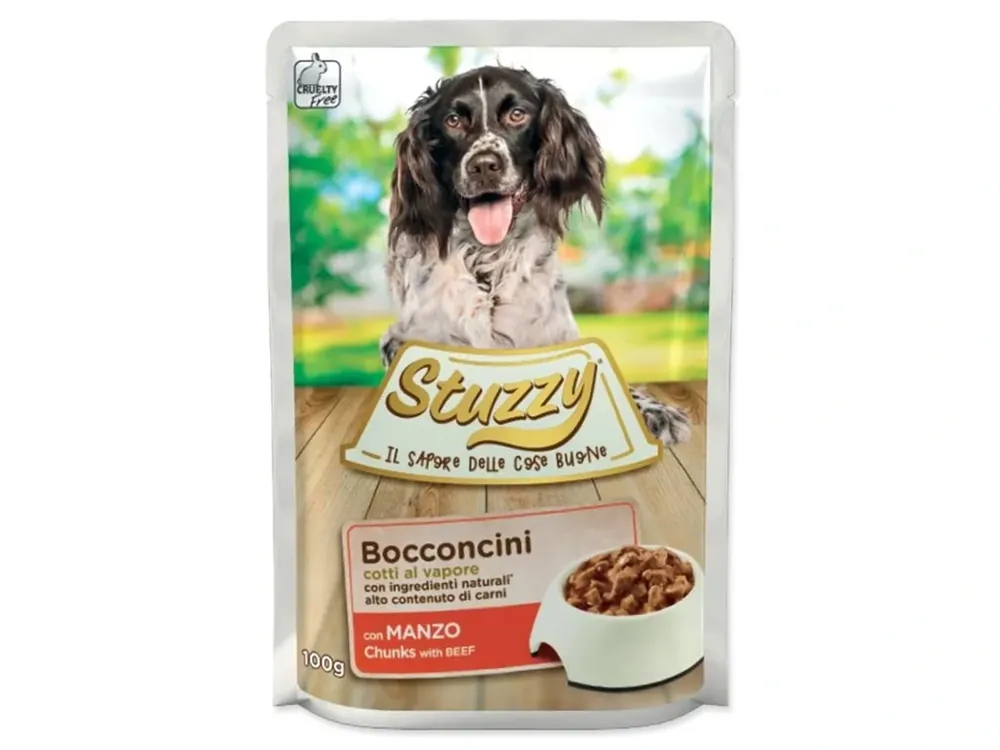 Stuzzy Dog kapsa Adult kousky hovězího 100g Oblíbený