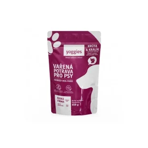 Dokud Zásoby Vydrží Vařená potrava pro psy Yoggies krůtí a králičí maso s dýňovými semínky, 650 g