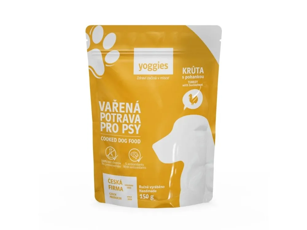 Vařená potrava pro psy Yoggies krůtí maso s pohankou 150g Top Prodej