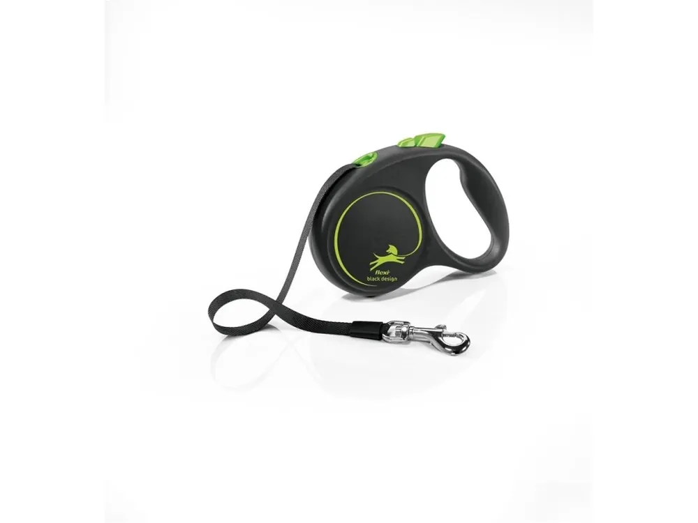 Zlevněný Vodítko Flexi Black Design páska S zelené 5m