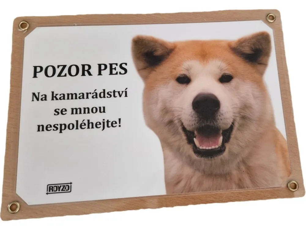 Výstražná cedulka - Akita Inu Sleva