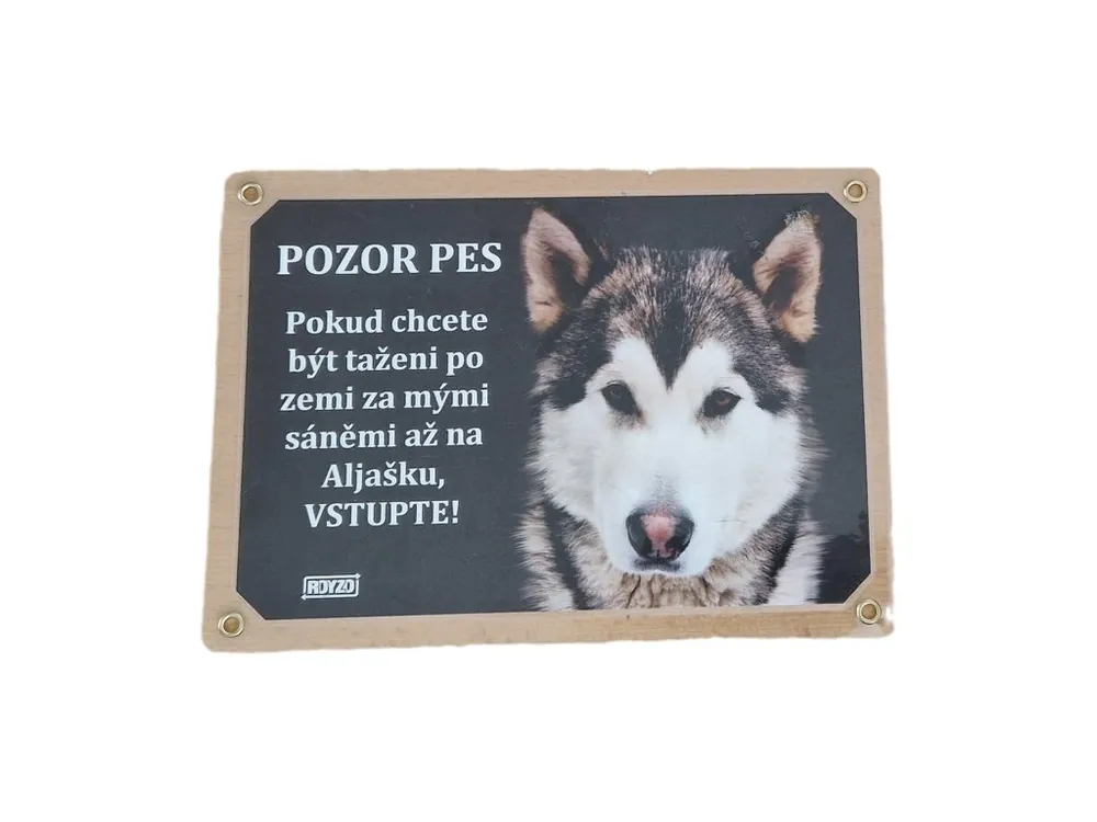 Výstražná cedulka - Aljašský malamut Speciální Cena