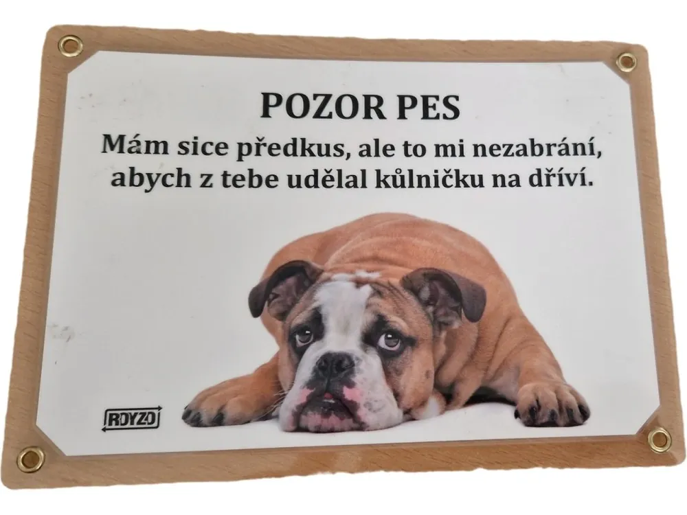 Výstražná cedulka - Anglický buldog Koupit Online