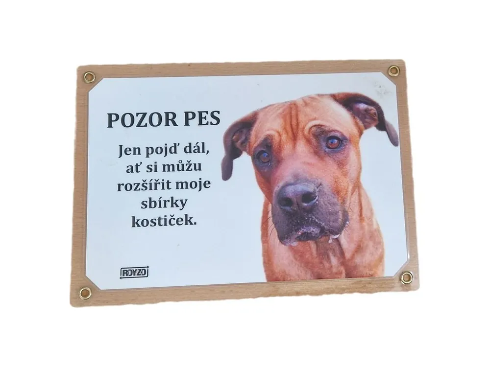 Značkový Výstražná cedulka - Rhodéský ridgeback