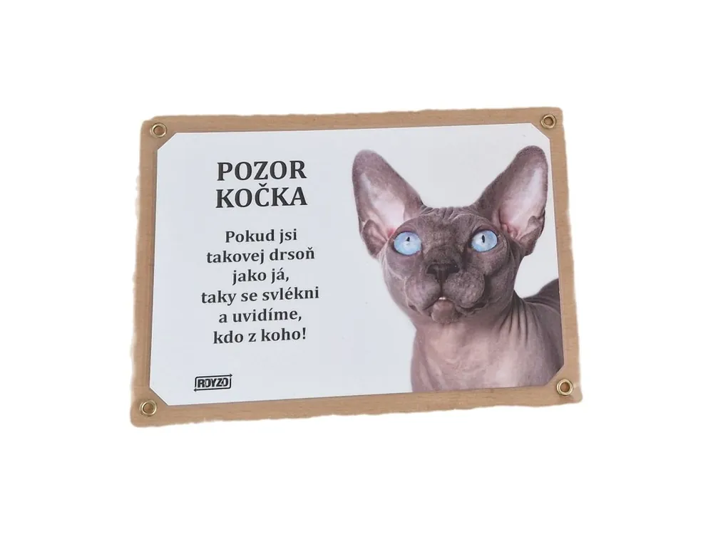 Nakupujte Hned Výstražná cedulka - Sphynx
