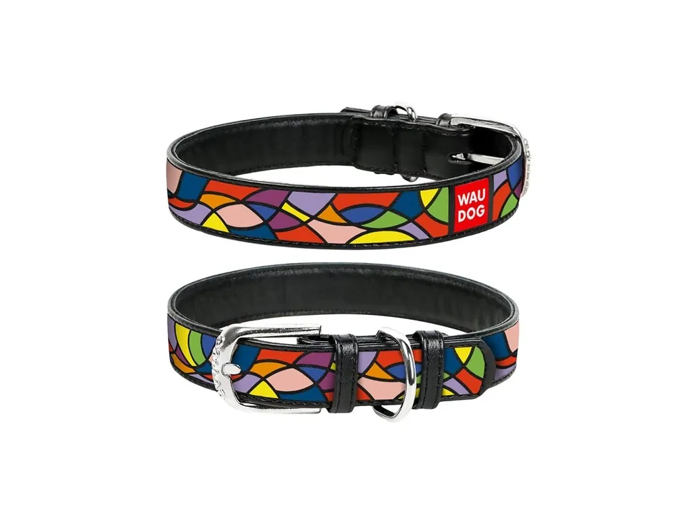 Aktuální WAUDOG obojek kožený Vitrage černý (30-39cm/2,0cm)