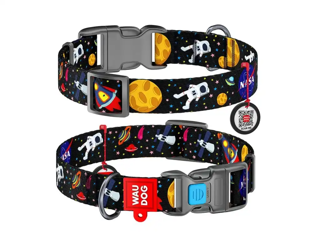 Expresní Doručení WAUDOG obojek nylonový NASA QR (37-58cm/2,5cm)