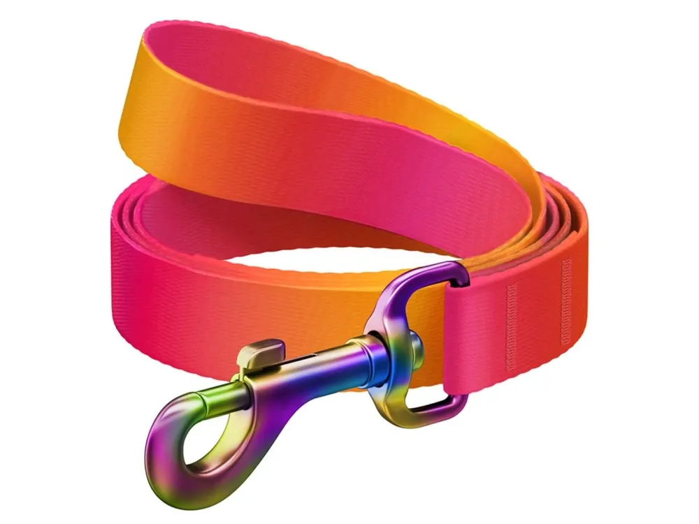 Nejprodávanější WAUDOG vodítko nylon Gradient oranžovo-růžové (L-XXL/122cm/2,5cm)