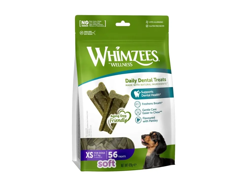 Cenově Výhodný WHIMZEES Soft dentální pamlsek pro psy XS (2-7kg) 56ks