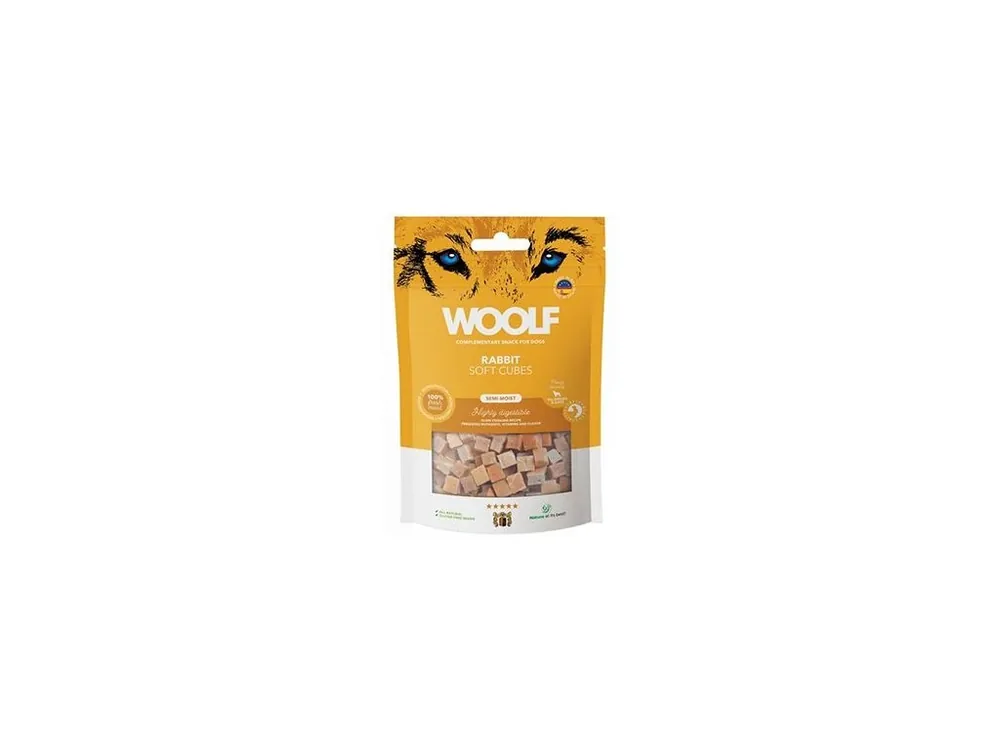 Aktuální WOOLF pochoutka Soft Cubes Rabbit 100g
