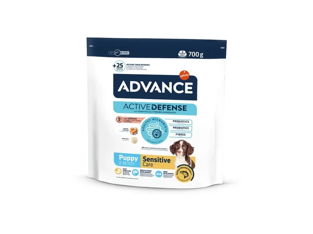 Ověřený Advance puppy sensitive losos a ryze 700g