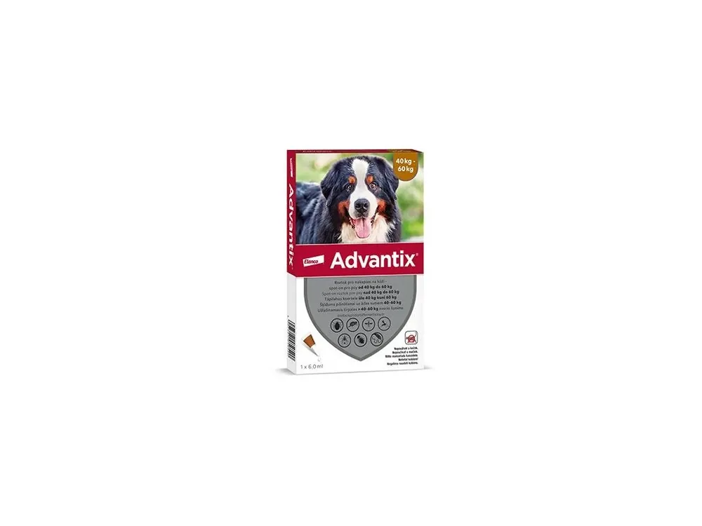 Autentický Advantix Spot On 1x6ml pro psy 40-60kg (1pipeta)