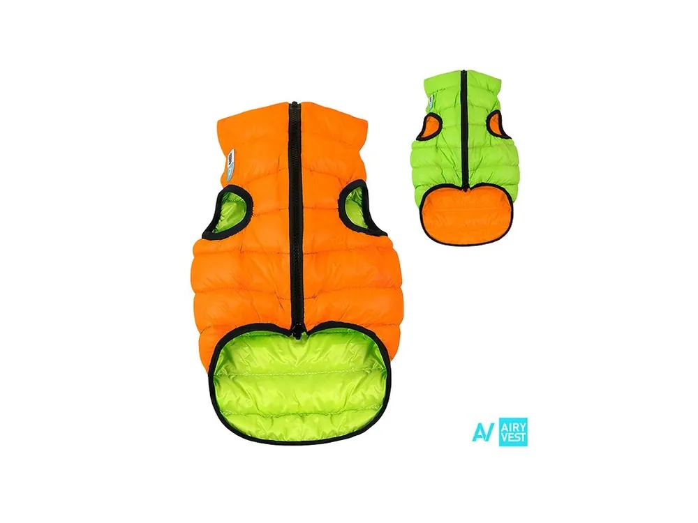 AiryVest bunda pro psy oranžová/zelená M 45 Přímo Od Výrobce