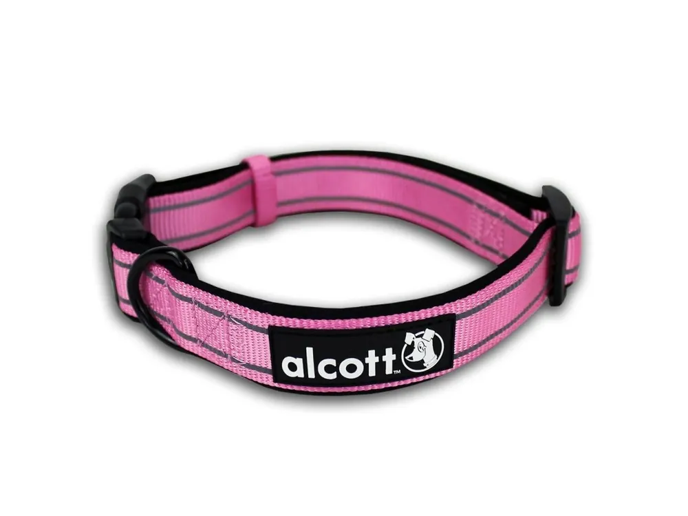 Alcott Reflexní obojek pro psy Adventure růžový velikost M Must-Have
