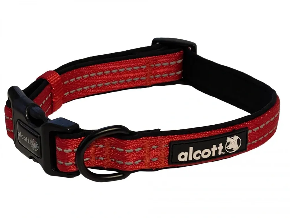 Alcott Reflexní obojek pro psy Adventure zářivě červený velikost S Zlevněný