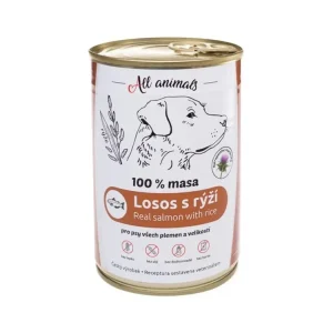 Přímo Od Výrobce All Animals DOG konz. Losos mletý s rýží 400g