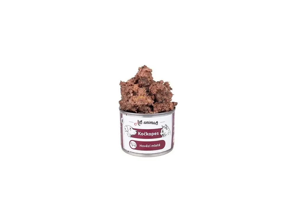 All Animals kočkopes konz. Hovězí mleté 200g Sleva