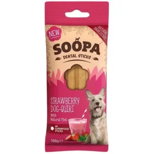 Zlevněný Dentální tyčinky Soopa Jahodové Dog-Quiri 100 g