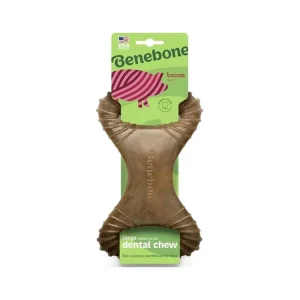 Hit Sezóny Dentální hračka pro psy Benebone Dental Chew slanina vel. L, 21,1 × 11,4 cm